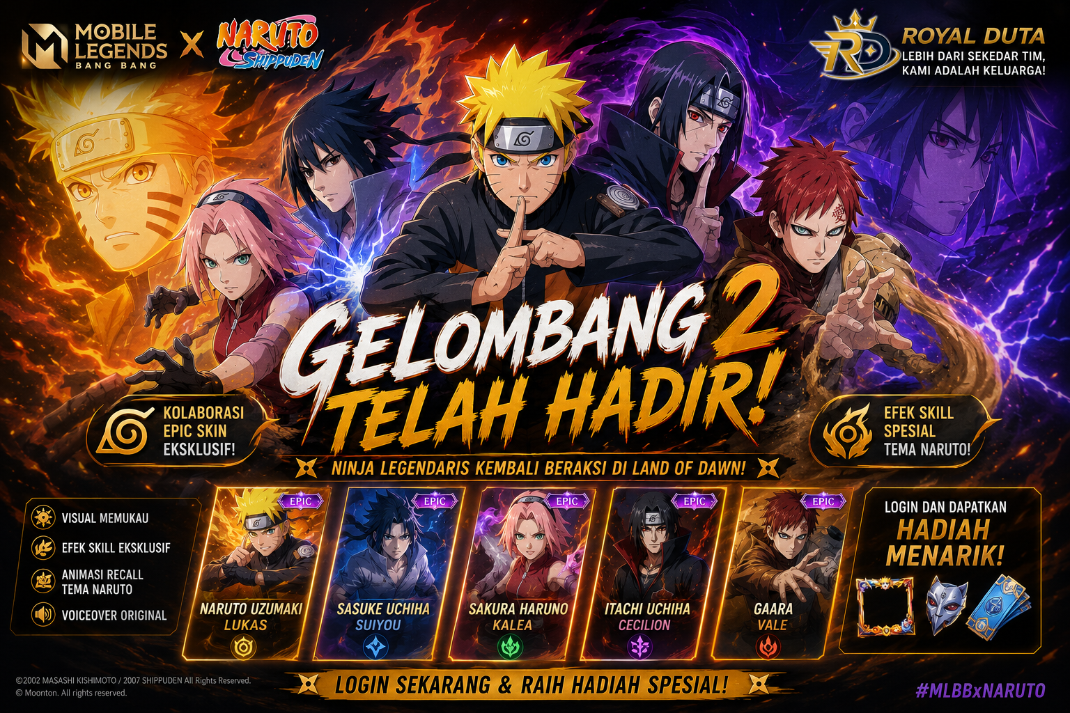 Hak Istimewa Pertandingan MLBB × NARUTO Gelombang 2 telah hadir!